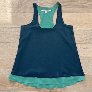 Collective Concepts Sleeveless High Low Top Blue and Teal size XS